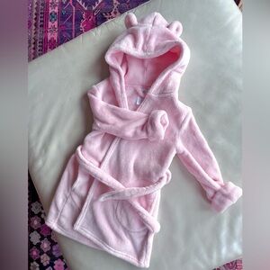NEW Gap Bear Ears Hoodie Plush Fuzzy Robe / Housecoat, Pockets & Sash, Rose Pink